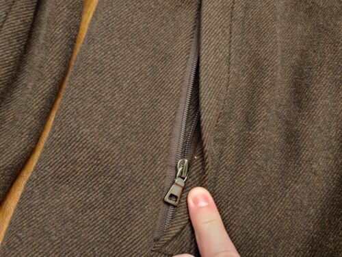 Vintage MARC NEW YORK Wool Jacket Size Large Brown Faux Fur Heavy Duty Full Zip - Picture 8 of 20