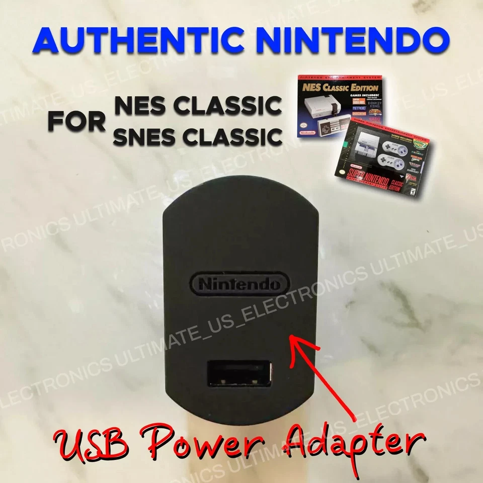 Official Nintendo OEM SNES/NES Classic Mini USB AC Power Adapter HDMI Cable Cord - Image 3 of 4