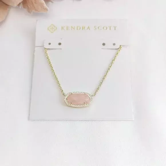 Elisa pendant necklace in shop rose quartz