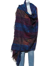 Yak Wool Blend|Paisley|Shawl/Throw|Handloomed|Nepal|Reversible|7 Panel Color|