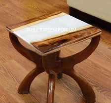 Epoxid-Tisch, quadratischer Sofatisch, Beistelltisch mittiger Tischplatte Liv...