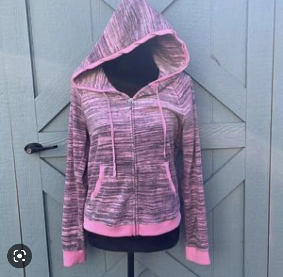 Juicy Couture XL/L Velour Tracksuit Matching Set Hoodie Shorts Yellow Blue Pink - Image 4 of 4