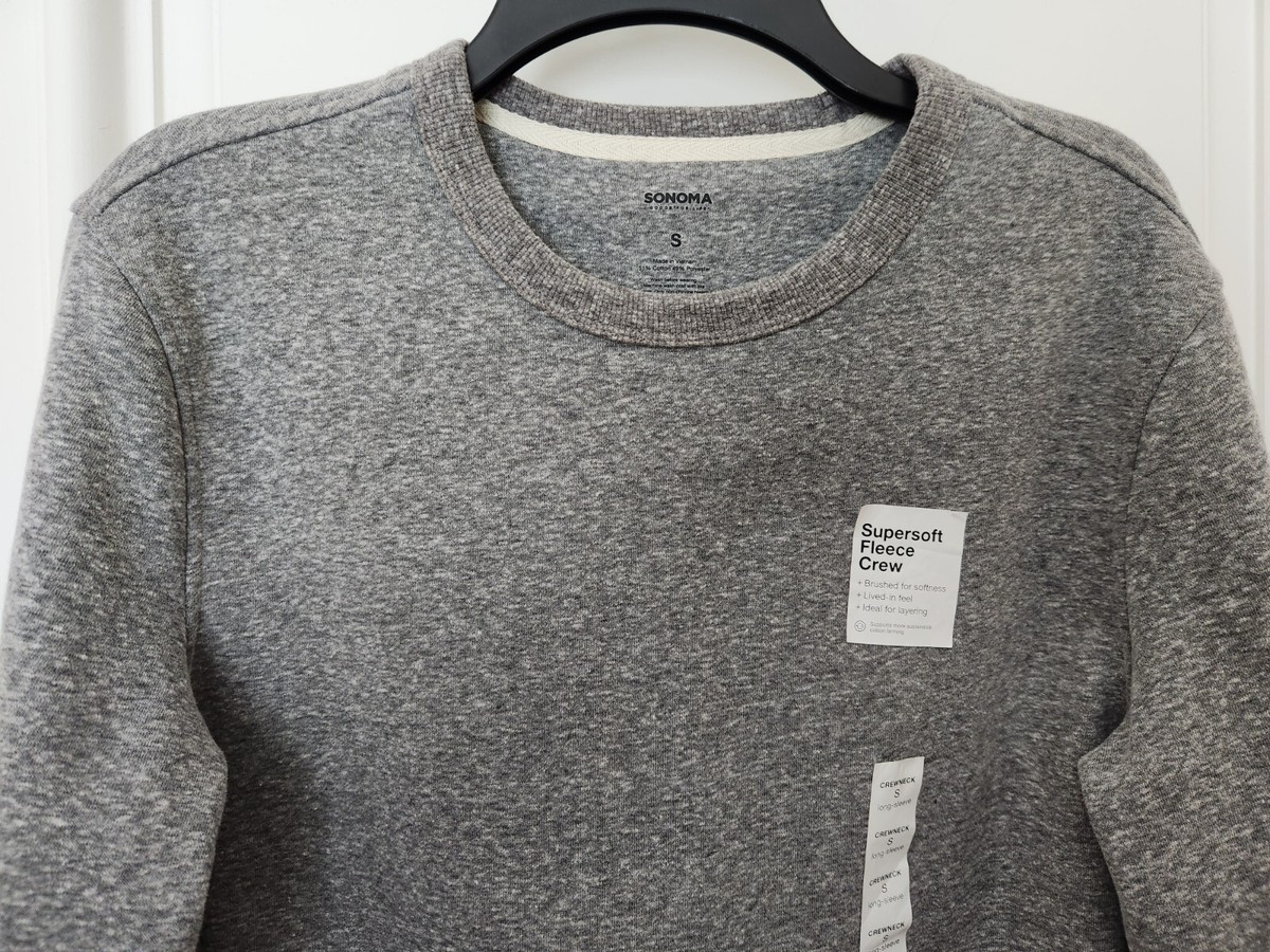 New Mens Sonoma Supersoft Fleece Crewneck Sweatshirt - Small 