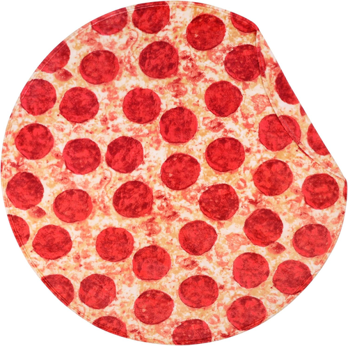 Pizzas Blanket, Wrap Throw Food Blanket, Novelty Funny Flannel round Blanket Fun - Picture 12 of 12