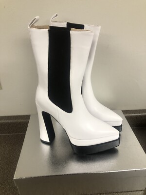 2024 White Platform Boots Pointed Toe Size Women