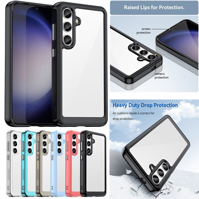 For Samsung Galaxy S23 S24 Ultra/S23 FE Soft TPU Case Acrylic Clear Back Cover