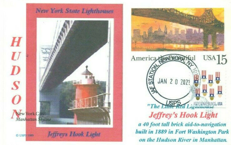 JEFFREY'S HOOK LIGHTHOUSE Hudson ColorPhotoCachet City NY quality assurance 5 ☆ very popular River