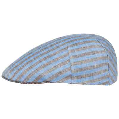 ALFONSO DESTE Twotone Stripes Flatcap Schirmmütze Schiebermütze