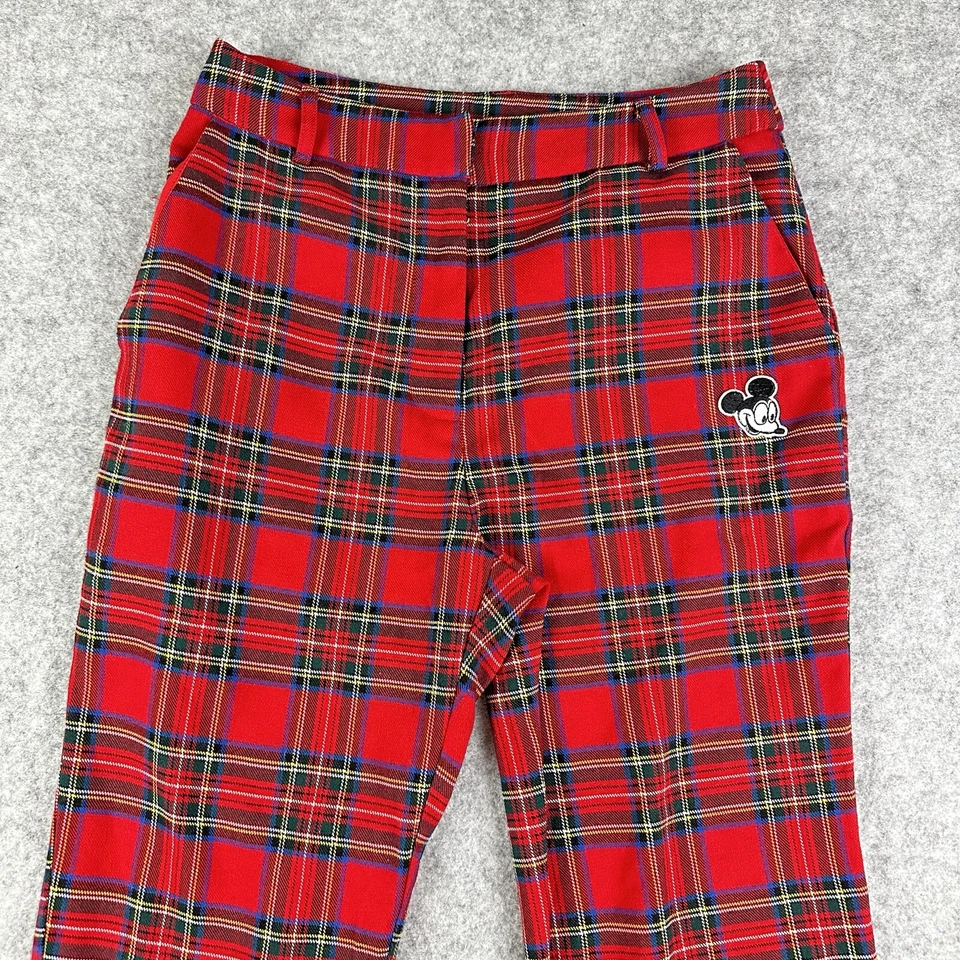 Pantalones cortos Disney X Forever 21 para mujer S rojo tartán a cuadros Mickey Mouse Foto 2 de 4