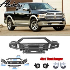 4 In 1 Front Bumper For 2013-2018 Dodge Ram 1500 Bull Barskid Plate Side Wings