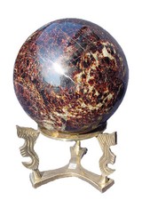 Butw Kristall Heilung Granat Sphere 4.8 " Durchmesser Mit Messing Stand 3754K Ab