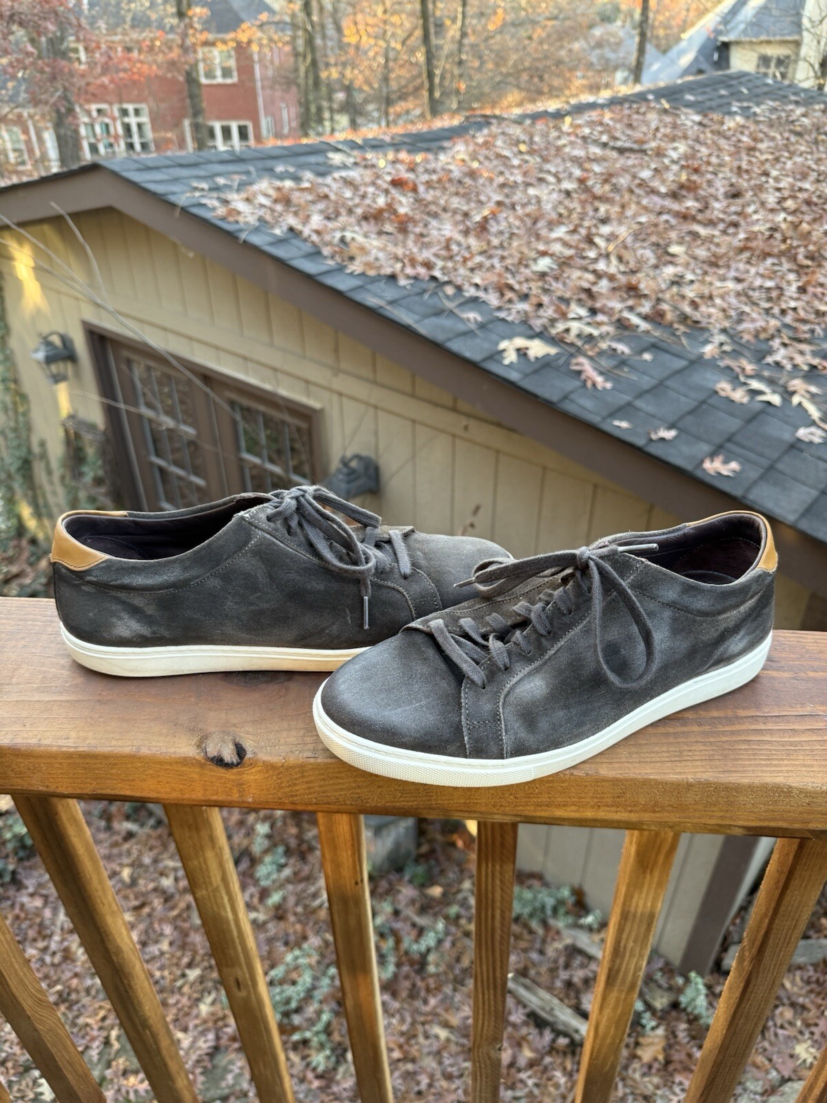 SAOLA Allen Edmonds "COURTSIDE" Sneakers Uomo Derby Vestito Scamosciato 9 D Grigio