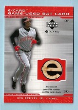 KEN GRIFFEY JR 2001 UPPER DECK E-CARD GAME USED BAT REDEMPTION UNSCRATCHED