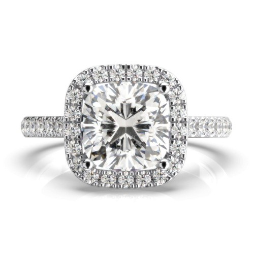 Diamond Engagement Ring VVS2 D Cushion Cut 2.25 Ct Lab Created IGI Sparkling - Picture 3 of 4