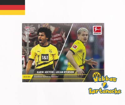 2024 Topps NOW Bundesliga 155 Karim Adeyemi & Julian Ryerson Borussia Dortmund