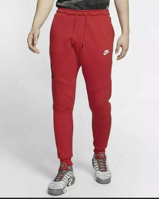 red nike fleece pants