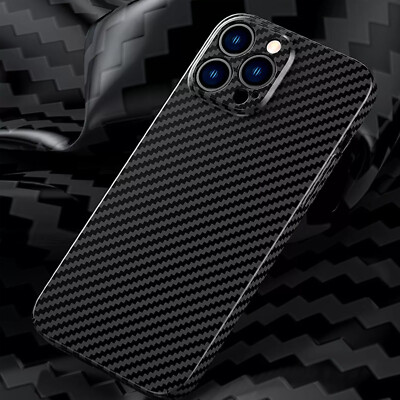 Carbon Fibre Hülle Für iPhone 17 16 15 14 13 12 Pro Max Handy Schutz Case Etui