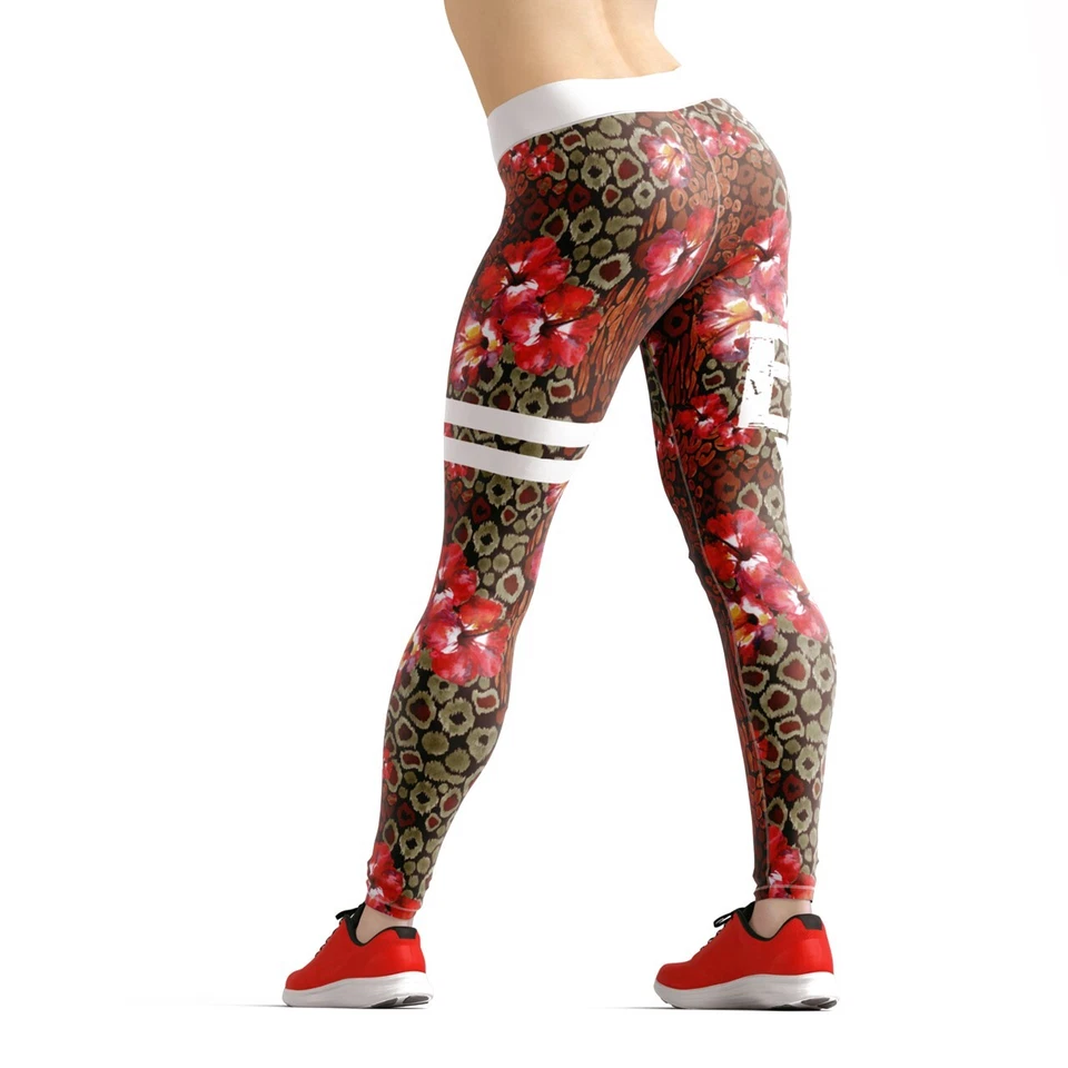 Ento Sublimation Legging Pant Women WOD Bra Yoga Gym Fitness Set Squat Hibiscus - Image 3 of 4