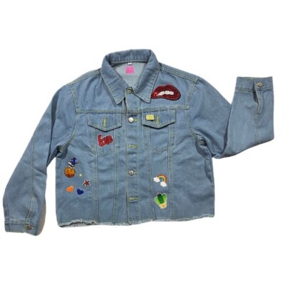 Quitipon   Like a leaf Patch Denim Jacket