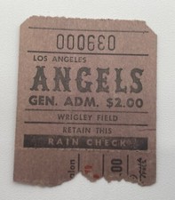 1961 Los Angeles Angles Ticket FIRST Year Only YR at Wrigley Field