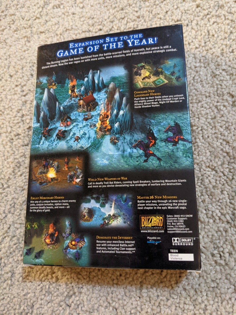 Warcraft III: Frozen Throne. Complete in Box. Blizzard. PC