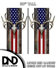 American Flag Oak Ambush Camo Hunting Graphic Truck Decal Set Bed Band - 2 Pack