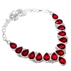 Red Garnet Gemstone Handmade 925 Sterling Silver Necklace Jewelry For Gift