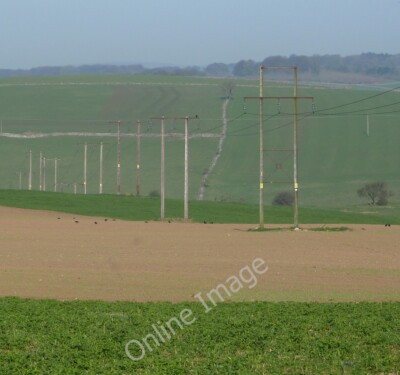 Photo 6x4 Open countryside and telegraph poles Dale End/SK2161 From the  c2011