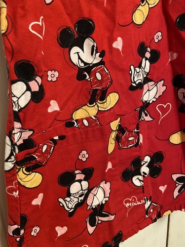 Disney Mickey Minnie Mouse Women's Scrub Top Size Small Short Sleeve - Picture 9 of 9