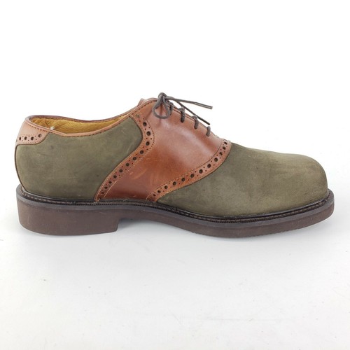 Florsheim LEFT ONLY Green Suede Brown Leather Saddle Oxford AMPUTEE Single Shoe - Picture 3 of 9