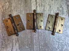 3 Antique Door Hinge Cannon Ball McKinney 3.5 x 3.5 Arc Salvage Rd Description 