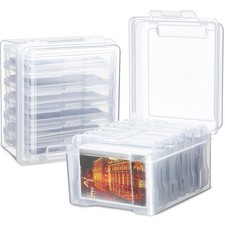 2 Count 4 x 6 Inch Photo Storage Boxes Craft Organizer Cases Picture 12 Inner...