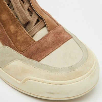 Balmain Size 41 Multicolor Suede and Leather Lace Up Ankle Length