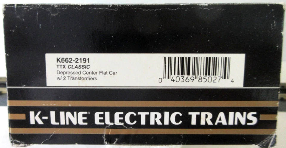 K-LINE K622-2191 TTX CLASSIC DEPRESSED CENTER FLAT CAR W/2 TRANSFORMERS - Image 3 of 3