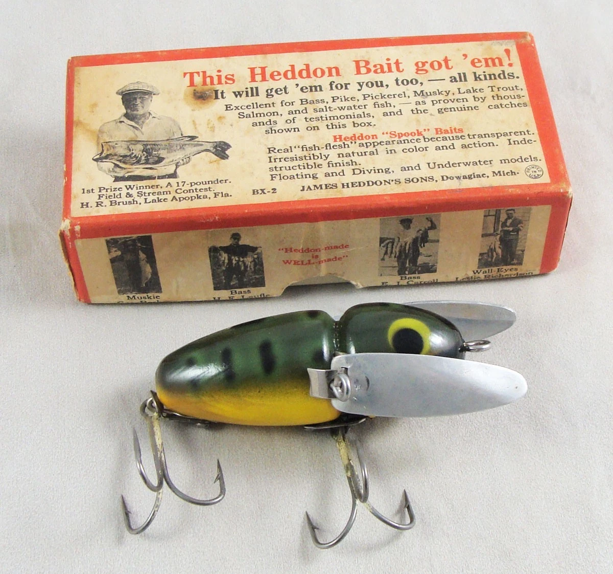 Heddon Wooden Vintage Fishing Lures with Original Box | eBay