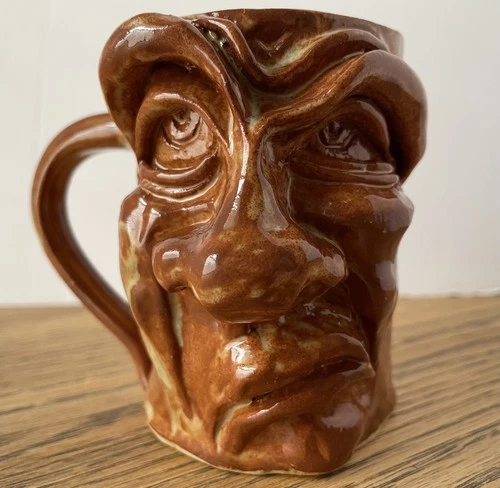 Ugly Coffee Mug Face, Handmade Artist Signed Coffee Mug