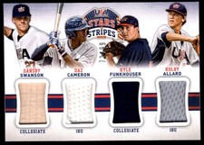 2015 Panini USA Stars & Stripes Quad Materials Dansby Swanson/Daz Cameron/Kolby