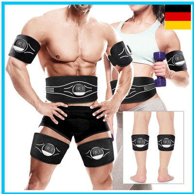 EMS Bauchmuskeltrainer 5Pcs Aluminiumblech 10 Modi 30 Intensitäten