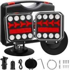 Wireless Trailer Lights, Rechargeable Magnetic LED Trailer Lights dark black