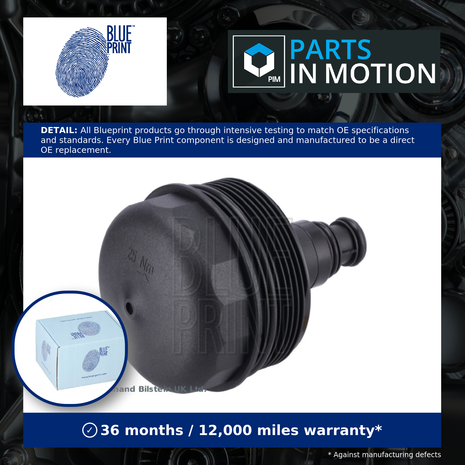 Oil Filter Cap fits BMW X3 E83 2.0 05 to 11 N46B20B Lid Cover Blue Print Quality - Image 11