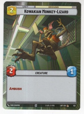 Star Wars Unlimited LotF Hyperraum Karte LOF521 Kowakian Monkey Lizard