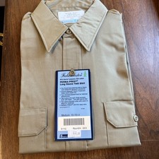 Vintage Sears Fieldmaster Perma-Prest Work Shirt M 15-15.5 Beige NWT NOS
