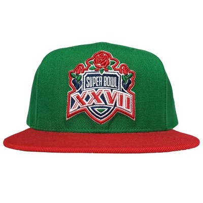 Super Bowl XXVII Mitchell & Ness NFL Snapback Cap Hat 3D Logo Green Red New