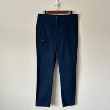New J JILL Pants Everyday High Rise Elastic Waist Cargo Pocket Blue Women 16 NWT