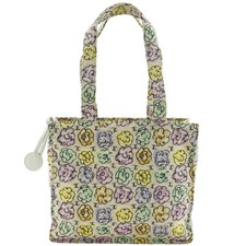 Chanel Camellia Print Tote Nylon Ivory with Papers Women's Bag #NB1514