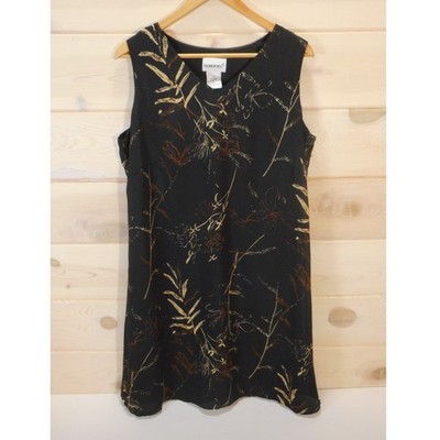 Vintage Fashion Bug Women's Plus Size 16W Dress Sleeveless Black Neutral  Floral | eBay