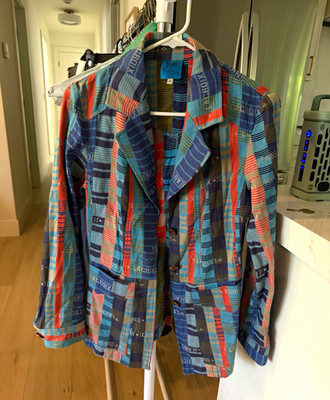 Christian Lacroix Jeans Women s Plaid Multicolor Button Blazer Jacket EU 48