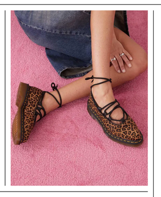 Elphie II Leopard 🐆 Hair on Pointed Toe Ballet Flat/Wrap Mary