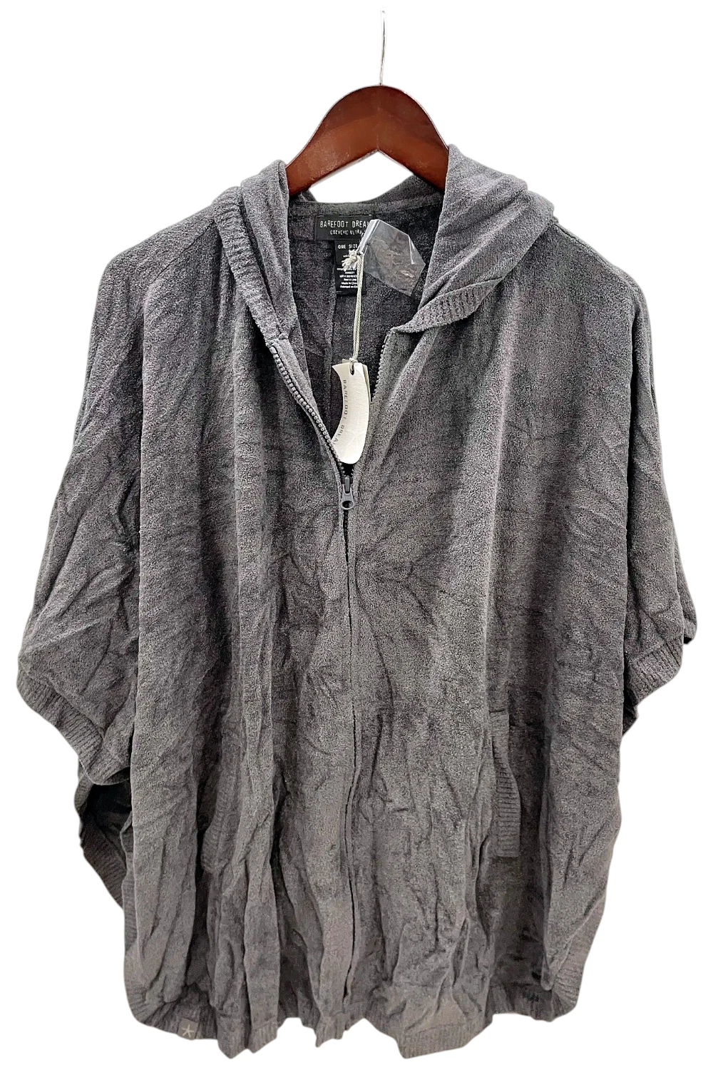 Barefoot Dreams Women's CozyChic Ultra Lite Weekend Poncho Coal