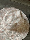 Jessica Simpson wide brim sunhat island theme coral/light pink w removable strap — photo 2